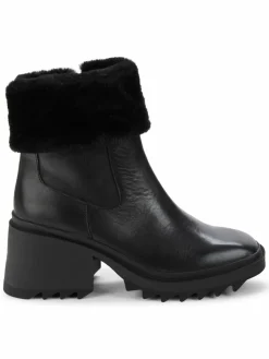 Karl Lagerfeld Paris Carey Sawooth Faux Fur Trim Ankle Boots