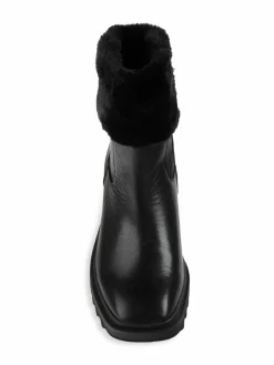Karl Lagerfeld Paris Carey Sawooth Faux Fur Trim Ankle Boots