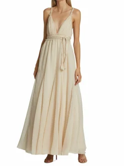 Women Alice + Olivia Carisa V Neck Gown