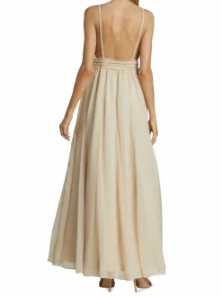 Women Alice + Olivia Carisa V Neck Gown