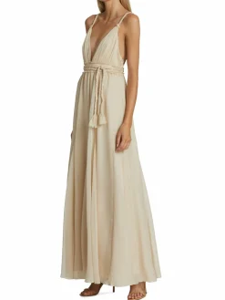 Women Alice + Olivia Carisa V Neck Gown
