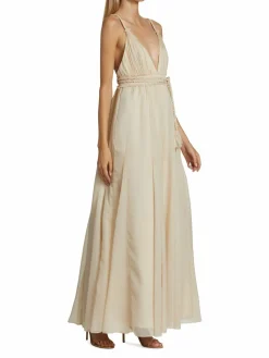 Women Alice + Olivia Carisa V Neck Gown
