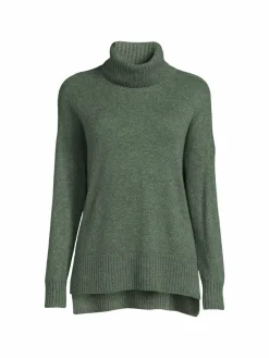 Women Saks Fifth Avenue Cashmere High Low Turtleneck Sweater
