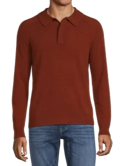 Saks Fifth Avenue Polos|Cashmere Long Sleeve Polo