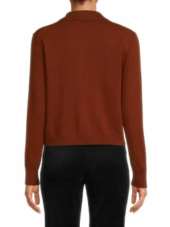 Women Saks Fifth Avenue Cashmere Polo Cardigan