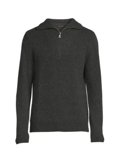 Saks Fifth Avenue Sweaters|Cashmere Quarter Zip Foldover Sweater