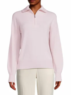 Women Amicale Cashmere Quarter Zip Sweater