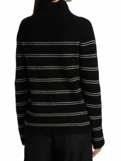 Women Vince Cashmere Striped Turtleneck Sweater