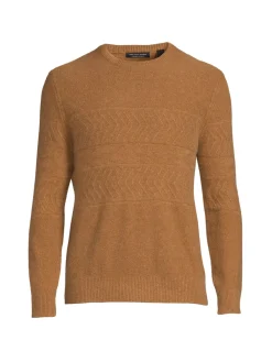 Saks Fifth Avenue Sweaters|Cashmere Textured Crewneck Sweater Pecan
