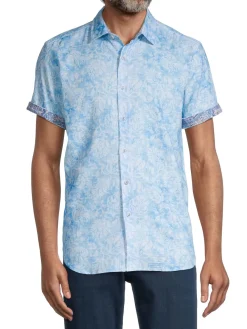 Robert Graham Linen|Cayuga Classic-Fit Floral Linen-Blend Shirt
