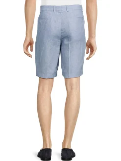 Zanella Shorts|Chad Linen Textured Shorts Blue