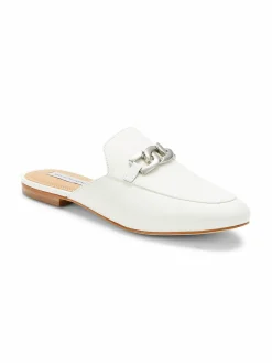 Saks Fifth Avenue Chain Trim Leather Mules
