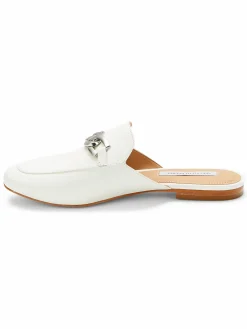 Saks Fifth Avenue Chain Trim Leather Mules