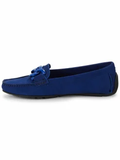 Saks Fifth Avenue Chain Trim Suede Driving Loafers
