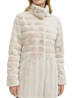 Women Kenneth Cole Channel Quilted Faux Fur Coat