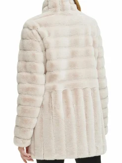 Women Kenneth Cole Channel Quilted Faux Fur Coat