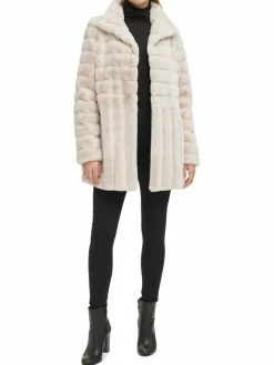 Women Kenneth Cole Channel Quilted Faux Fur Coat