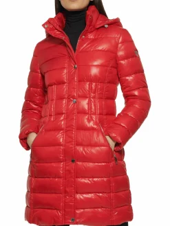 Women Guess Channel Quilted Puffer Jacket