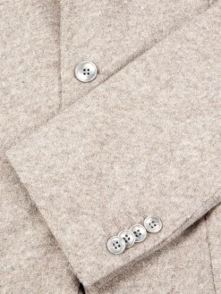 BOSS Blazers & Sportcoats|C-Hanry-J-224 Slim Fit Textured Virgin Wool Blend Sportcoat Beige