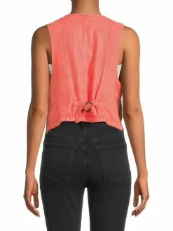 Women Free People Charley Linen Blend Vest
