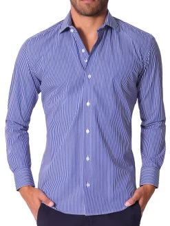 Bertigo Casual Button-Down Shirts|Charlie Striped Shirt Navy