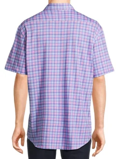 TailorByrd Casual Button-Down Shirts|Check Short Sleeve Shirt Peri Blue