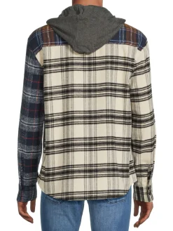 HEDGE Casual Button-Down Shirts|Checked Hooded Shirt Multi
