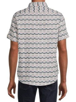 Ben Sherman Linen|Checked Twill Linen Blend Button Down Shirt