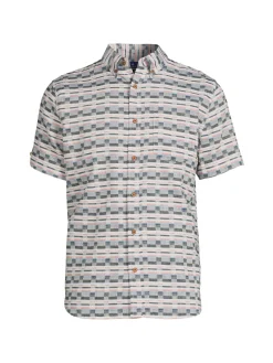 Ben Sherman Linen|Checked Twill Linen Blend Button Down Shirt