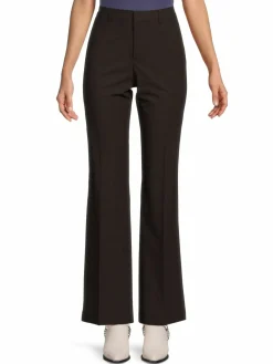 Women Ecru Checked Wide Leg Pants