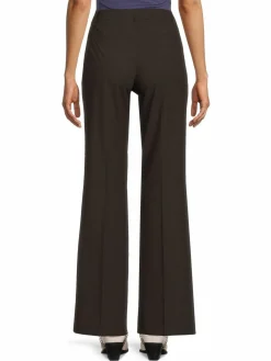 Women Ecru Checked Wide Leg Pants