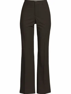 Women Ecru Checked Wide Leg Pants
