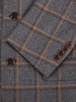 Tallia Blazers & Sportcoats|Checked Wool Blend Blazer Grey Tan