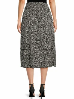 Women Bobeau Cheetah Print Midi Skirt