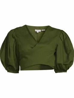 Women Rhode Cheryl Linen Blend Crop Top