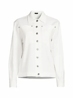 Women Piazza Sempione Chest Pocket Linen Blend Shirt Jacket