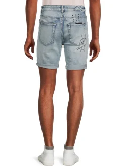 Ksubi Shorts|Chopper High Rise Print Slim Fit Shorts Denim