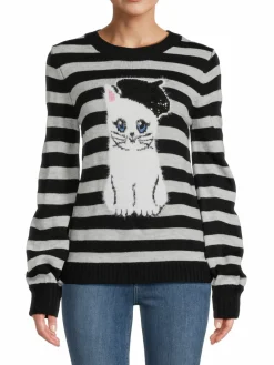 Women Karl Lagerfeld Paris Choupette Striped Sweater
