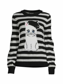 Women Karl Lagerfeld Paris Choupette Striped Sweater