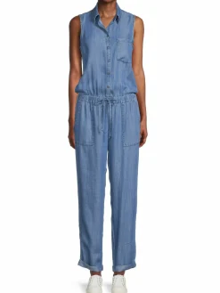 Women Saks Fifth Avenue Cinch Waist Cuffed Jumpsuit