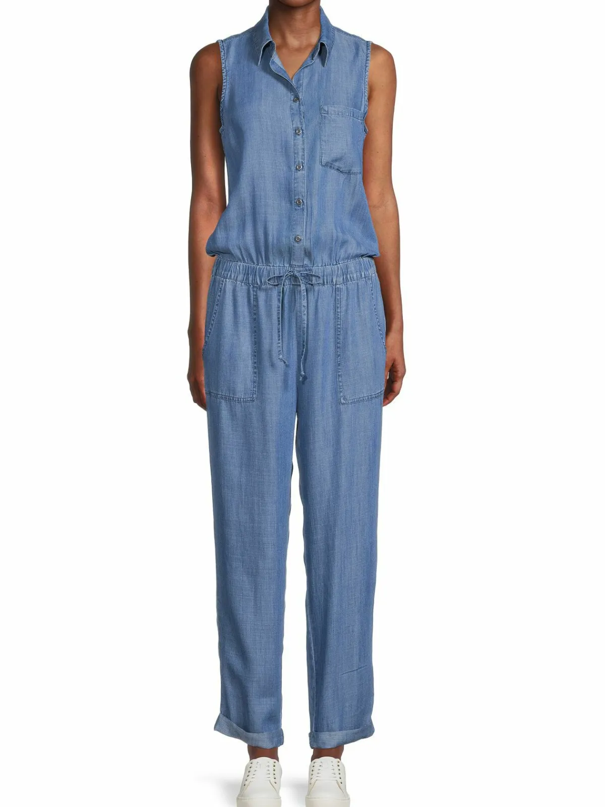 Women Saks Fifth Avenue Cinch Waist Cuffed Jumpsuit