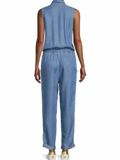 Women Saks Fifth Avenue Cinch Waist Cuffed Jumpsuit