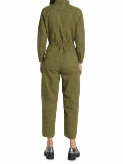 Women Frame Cinched Twill Jumpsuit