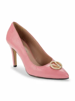 Valentino by Mario Valentino Clara Monogram Leather Pumps