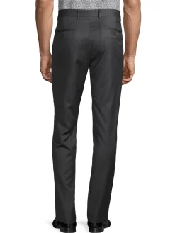 Saks Fifth Avenue Tuxedos & Formal Wear|Classic Fit Buttoned Wool Dress Pants Charcoal