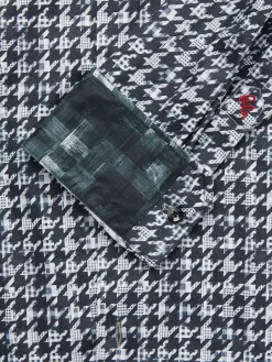 Robert Graham Casual Button-Down Shirts|Classic Fit Houndstooth Button Down Shirt Black White