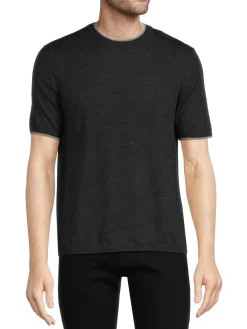 Bruno Magli Loungewear, Sleepwear & Robes|Classic Fit Merino Wool Tipped T Shirt