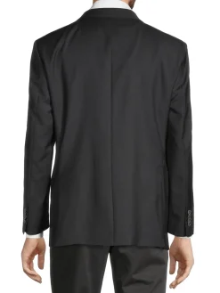 Saks Fifth Avenue Blazers & Sportcoats|Classic Fit Notch Lapel Wool Blazer Black