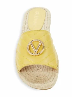 Valentino by Mario Valentino Clavel Quilted Espadrille Flat Sandals