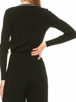Women Alexia Admor Clover Ribbed Cardigan
